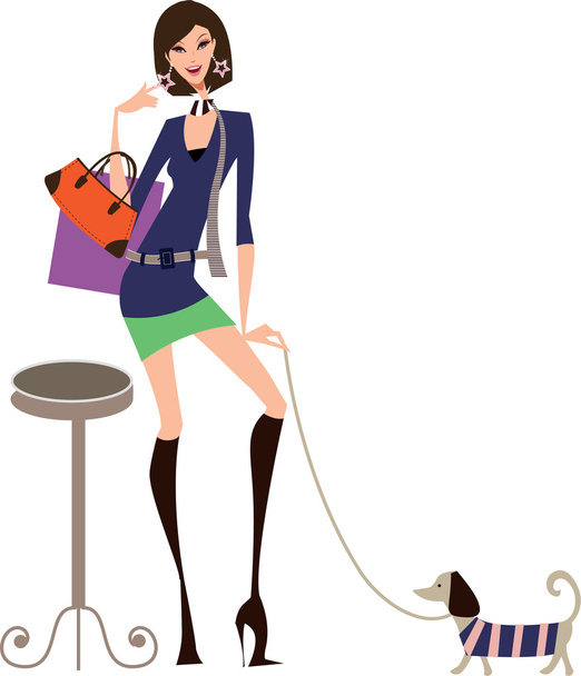 Mujer de compras - Vector, Imagen