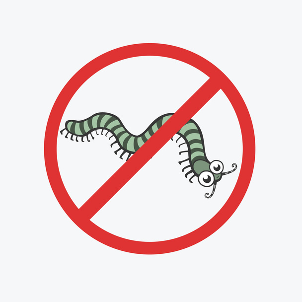 Funny vector icon. Centipede, caterpillar, worm. Flat Illustrati - Vector, Image
