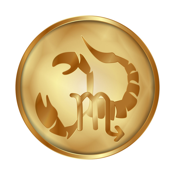 Золотой медальон Скорпиона
 - Вектор,изображение