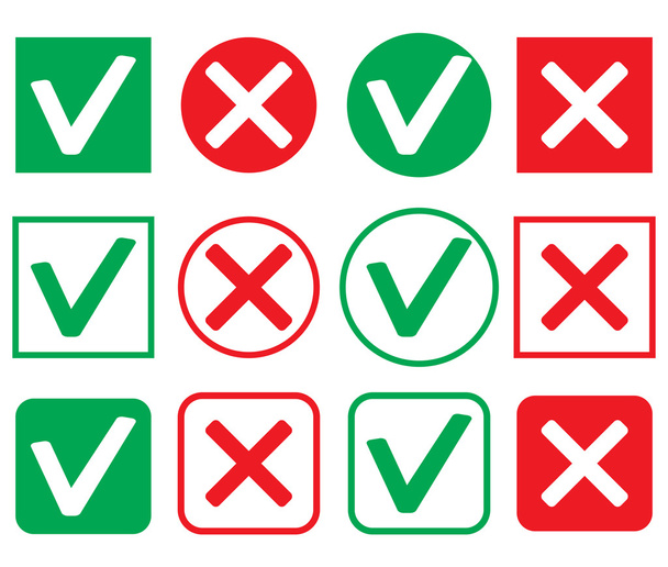 Набор иконки согласия и отказа
 - Вектор,изображение