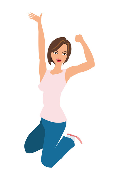 nő jumping ikon - Vektor, kép