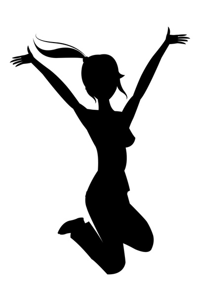 woman jumping icon - Vector, Image