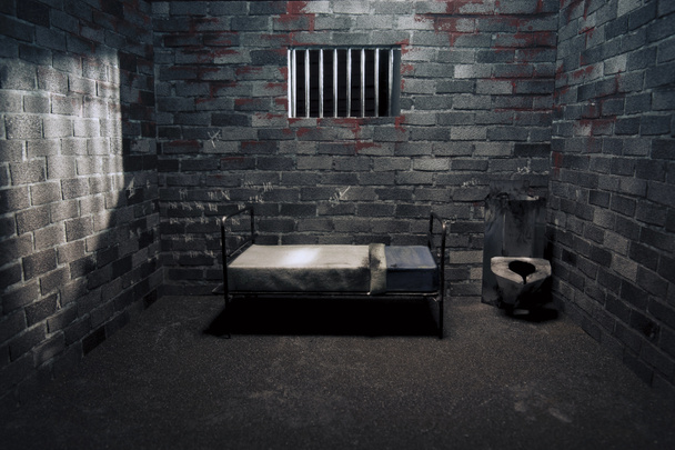 Dark prison cell at night - Photo, Image