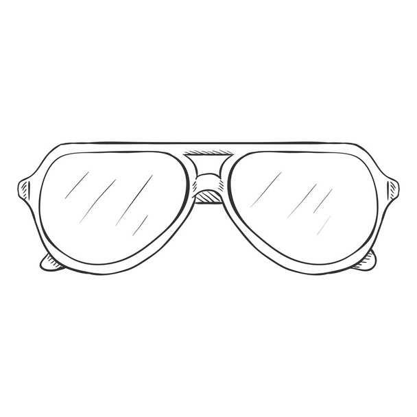 Single Sketch Glasses - Vector, Image