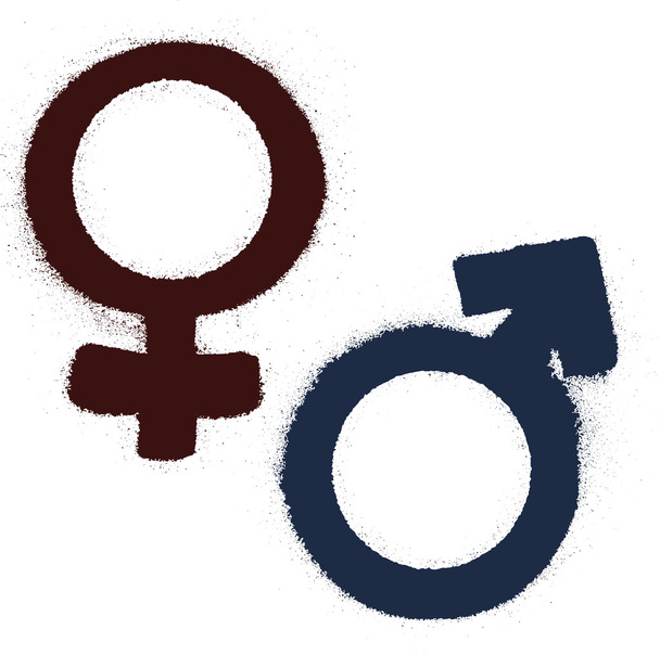 Símbolos masculino y femenino - Vector, Imagen
