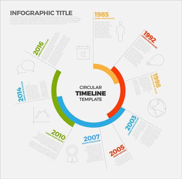 Infographic circular timeline report template  - Vector, Image