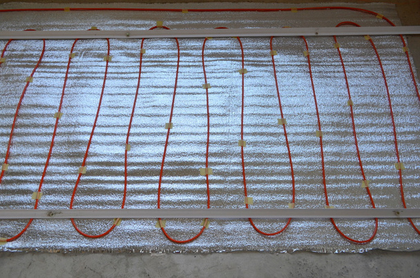 Warme stralende vloer bouw installatie - Foto, afbeelding