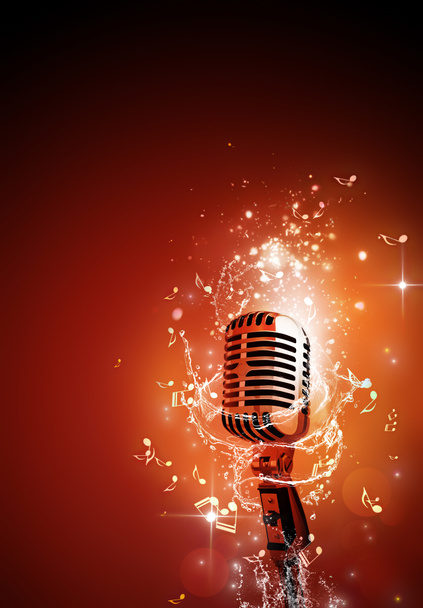 Sound Microphone music background - Photo, Image