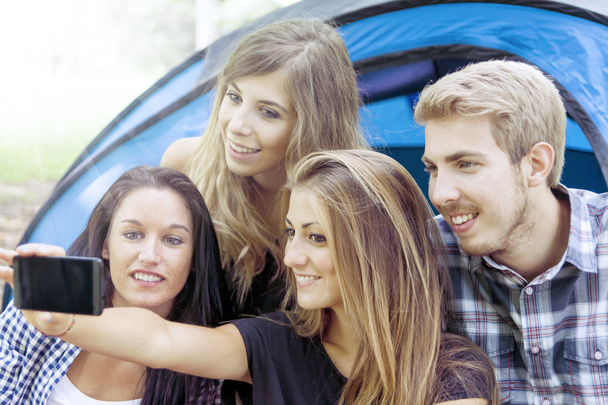 group of teenagers are doing selfie - Valokuva, kuva