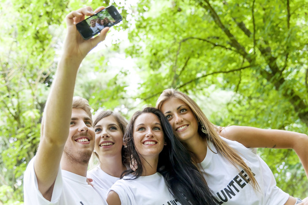 group of teenagers takes a selfie - Fotografie, Obrázek