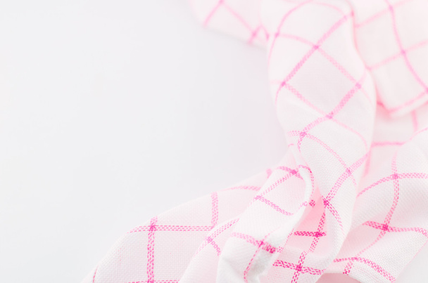 Pink napkin on white background with soft vintage color - Fotoğraf, Görsel