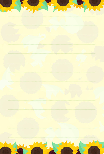 Ansichtkaart van zonnebloemen - Vector, afbeelding