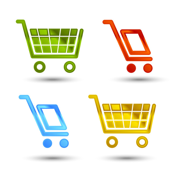 shopping and delivery icons - Vektori, kuva