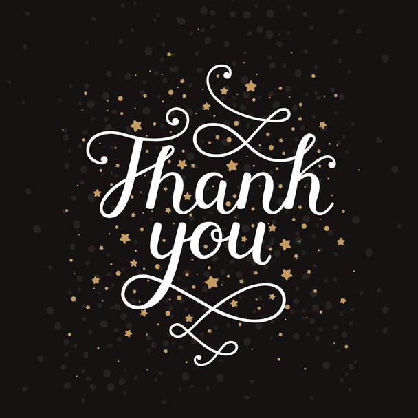 Thank you card with shine stars - Vector, imagen