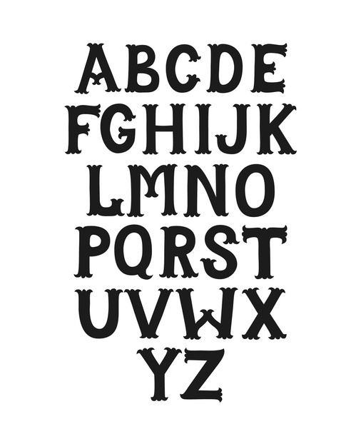 Hand drawn decorative font - Vector, afbeelding