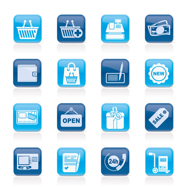 Shopping and retail icons - Vetor, Imagem