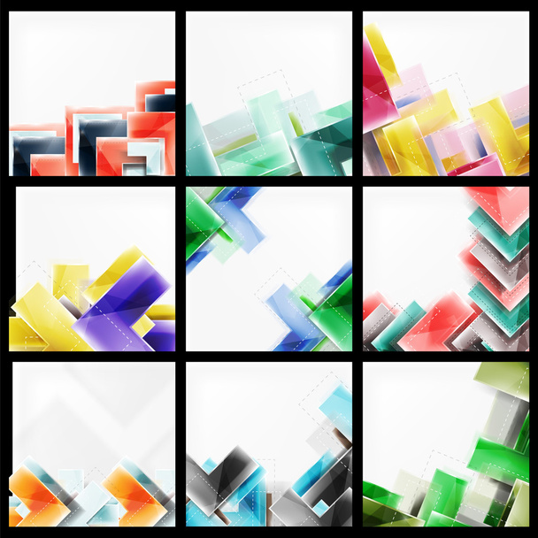 Set of abstract colorful geometric backgrounds - Vector, Image