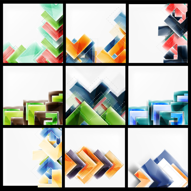 Conjunto de fondos geométricos coloridos abstractos
 - Vector, Imagen