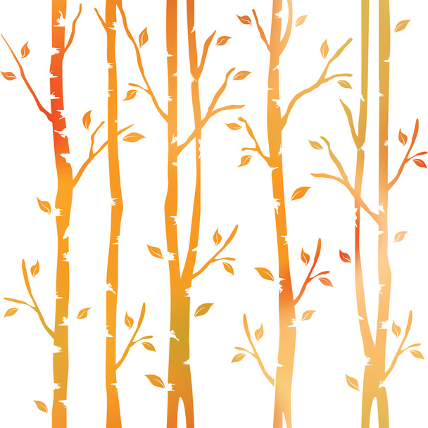 Abstract decorative trees. Autumn forest. Decorative alley. Vector seamless patterns. - Vector, Image