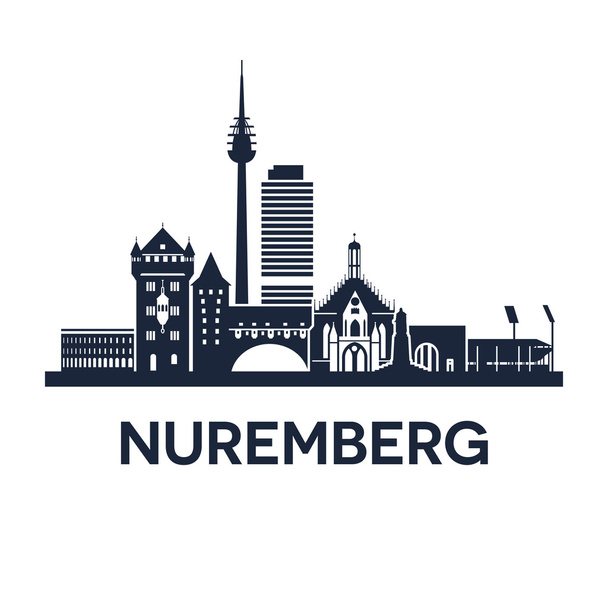 Nuremberg Skyline Emblem - Vector, Image