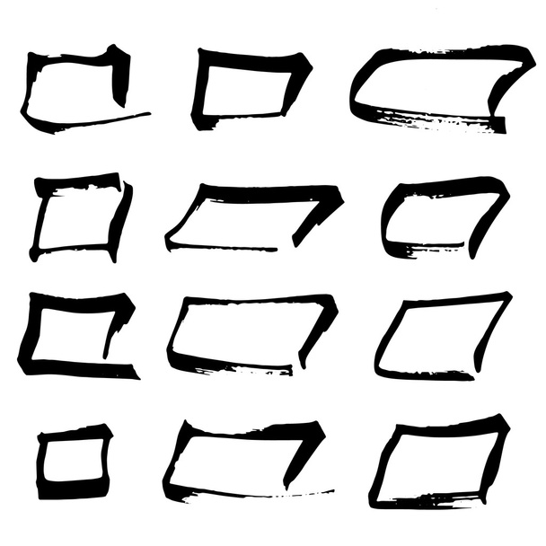 Szett-fekete kéz rajzot tér  - Vektor, kép