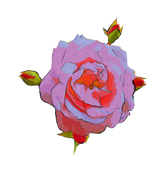 Flower illustration macro style isolated - Fotoğraf, Görsel