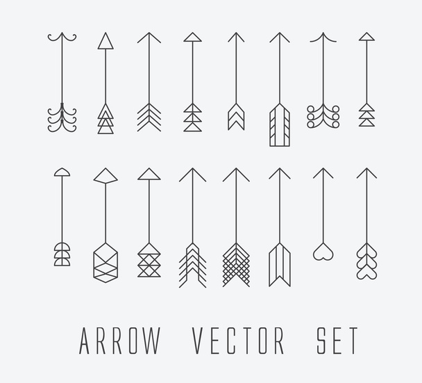 vintage outlined arrows - Vector, imagen