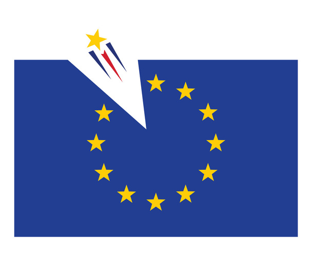 Flaga UE, wylot gwiazda - Wektor, obraz