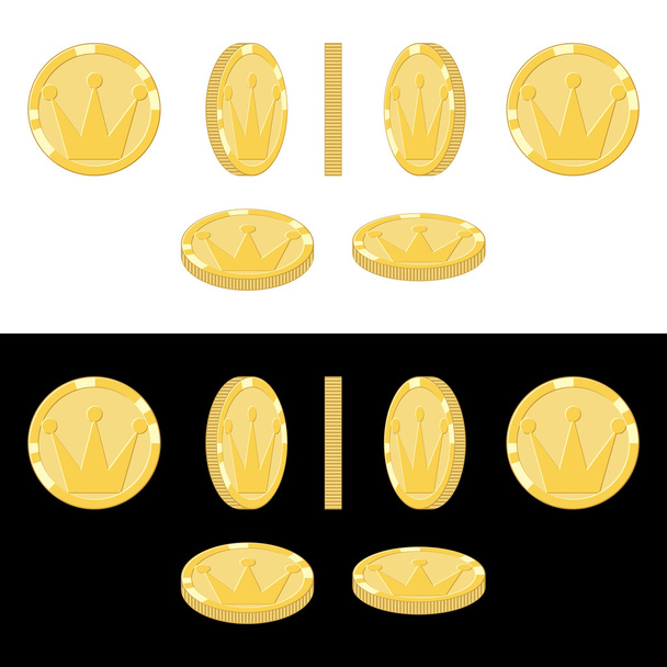 Set of game icons of gold coins. Gui asset elements collection. - Vetor, Imagem