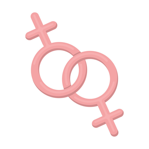 Feminine icon cartoon. Single gay icon from the big minority, homosexual set. - Vektör, Görsel