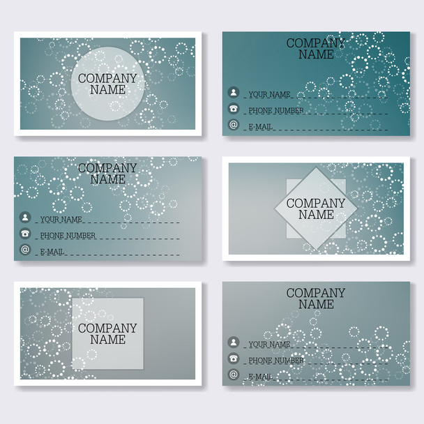 Set template of modern business visiting cards. Abstract background with molecule structure DNA and neurons. Medicine, science technology. Vector illustration - Вектор,изображение