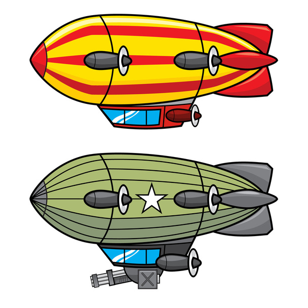 Dos dirigibles de Zeppelin
 - Vector, imagen