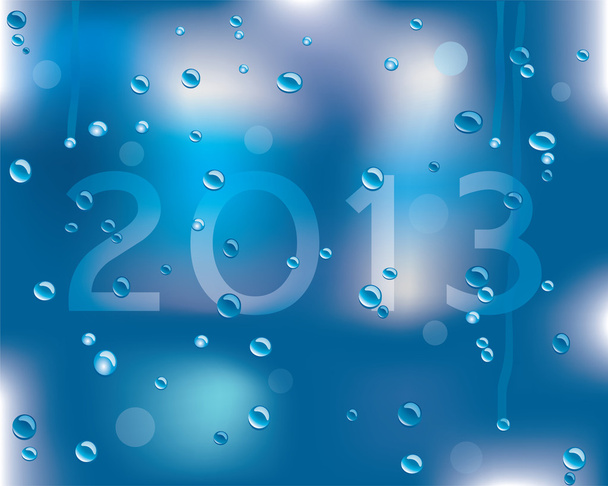 濡れた路面で新年あけましておめでとうございます 2013年メッセージ - ベクター画像