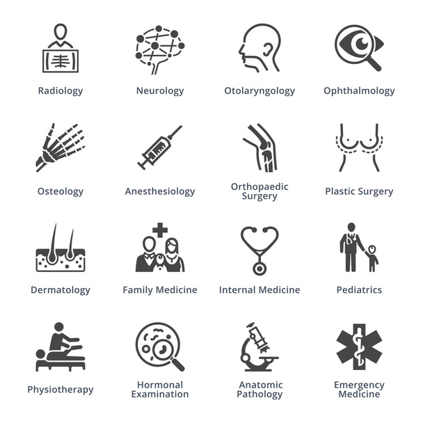 Icone di specialità mediche Set 3 - Serie nera
 - Vettoriali, immagini
