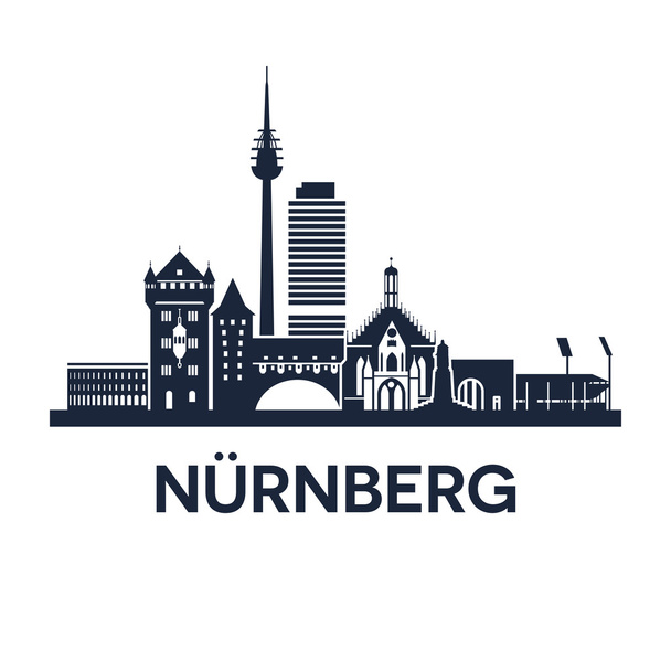 Wahrzeichen der Nürnberger Skyline - Vektor, Bild