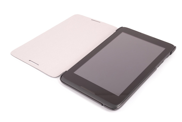 Black tablet PC isolated on white background (Clipping path) - Photo, Image