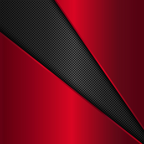 Red and black metallic background. Abstract vector metal background - Vector, Image