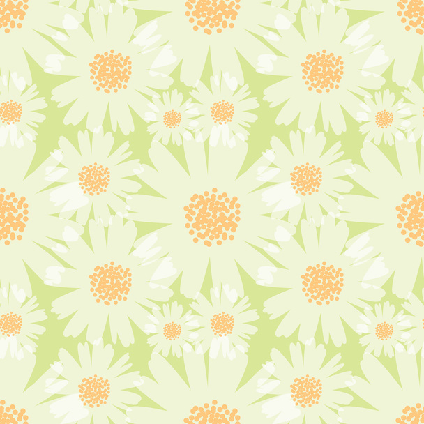 seamless daisy pattern and background vector illustration - Vetor, Imagem