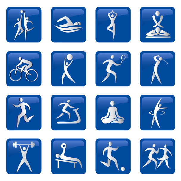 Sport_fitness_buttons_icons - Διάνυσμα, εικόνα