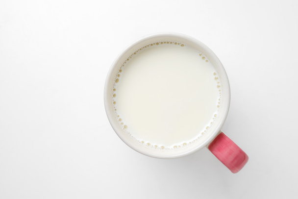milk glass isolated on white - Foto, Imagen