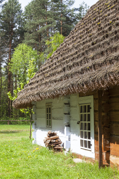 野外博物館、Kolbuszowa、ポーランドの古い伝統的な木製ポーランド コテージ - 写真・画像