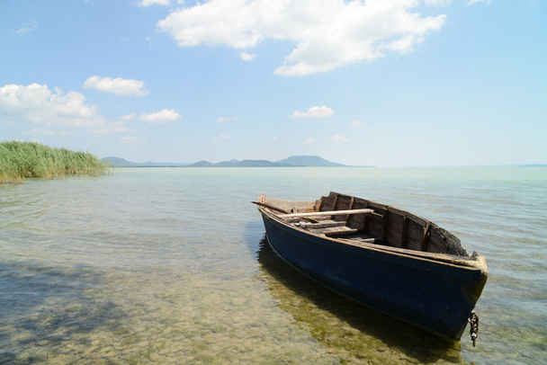 Lake Balaton with boat - Photo, Image