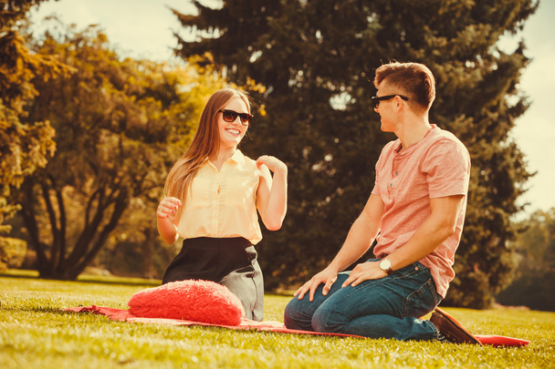 Young couple on picnic.  - Valokuva, kuva
