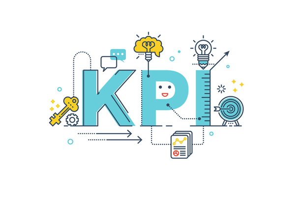 KPI: Slovo klíč výkonu ukazatele - Vektor, obrázek