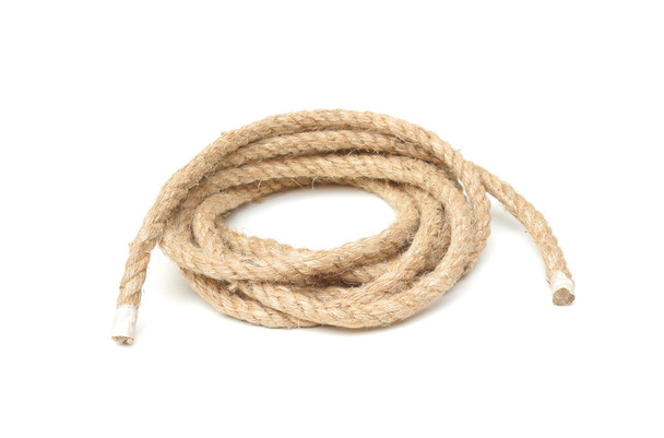 hemp rope on white - Zdjęcie, obraz