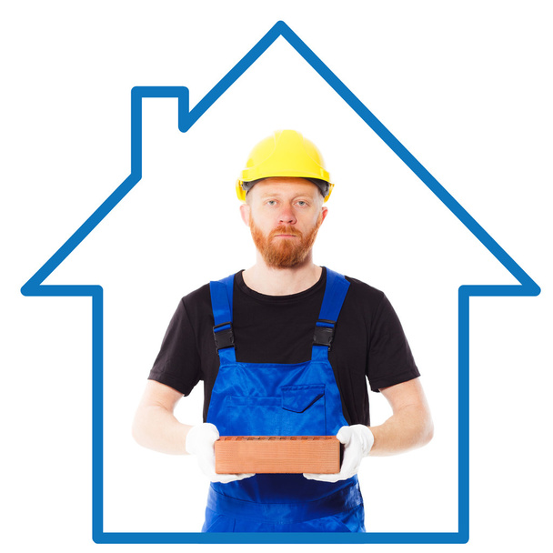 Homme constructeur dans l'uniforme bleu
 - Photo, image