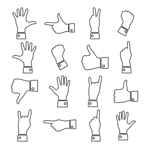 Icons hands, vector illustration. - Vector, Image