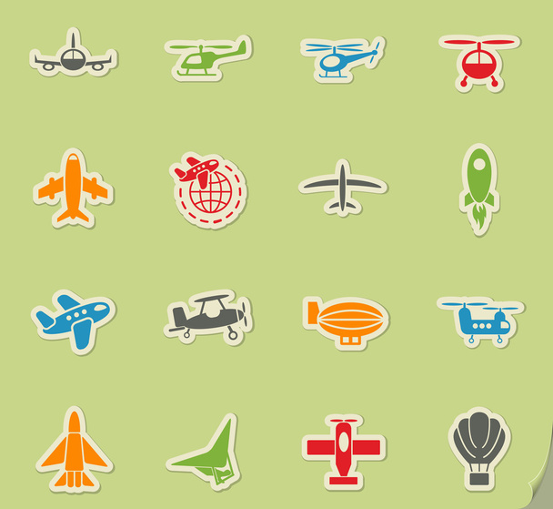 Juego de iconos de transporte aéreo
 - Vector, imagen