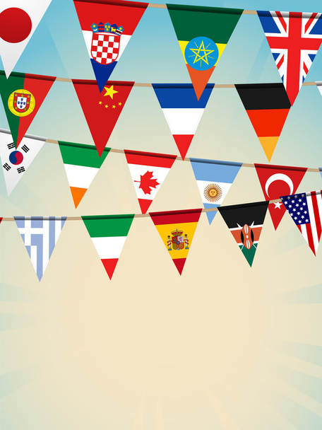 World bunting flags2 - Vector, Image