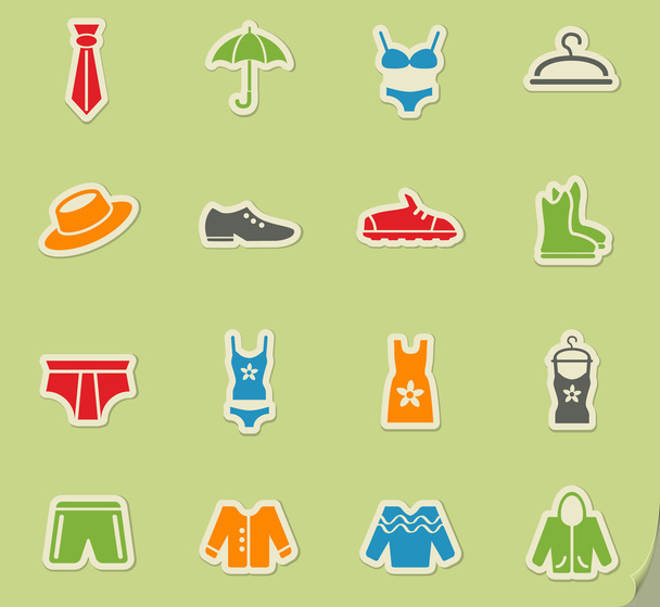 Conjunto de ícones de roupas
 - Vetor, Imagem